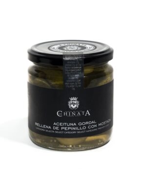 Aceituna Gordal rellena de Pepinillo con mostaza - La Chinata